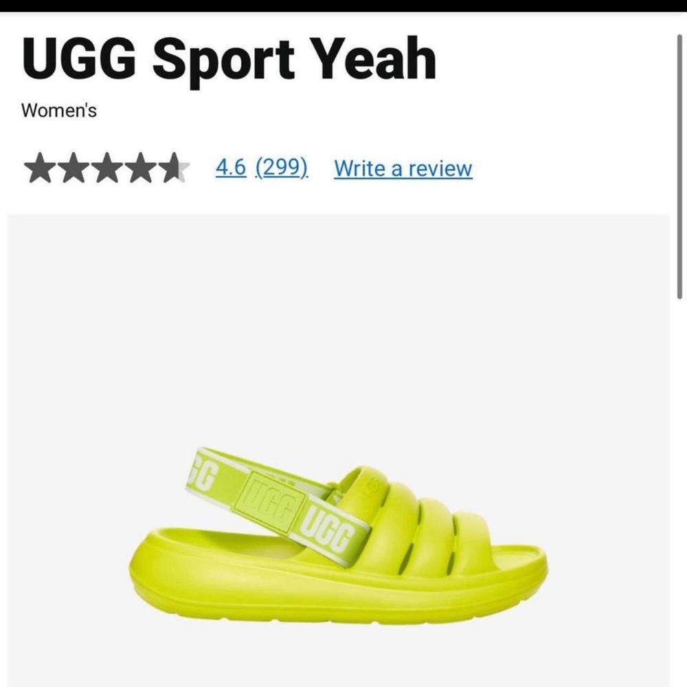 New Ugg green sandals size 10